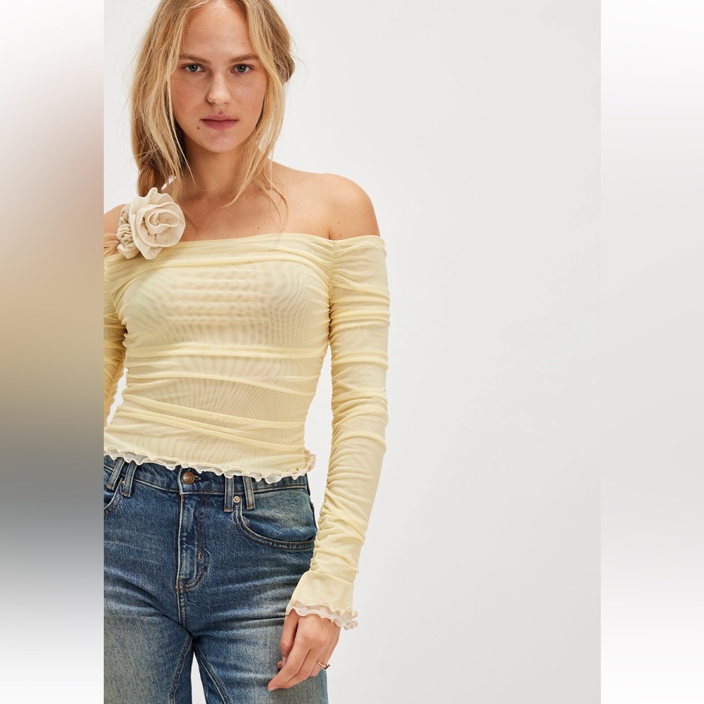 Free people, gab knit top in banana cream